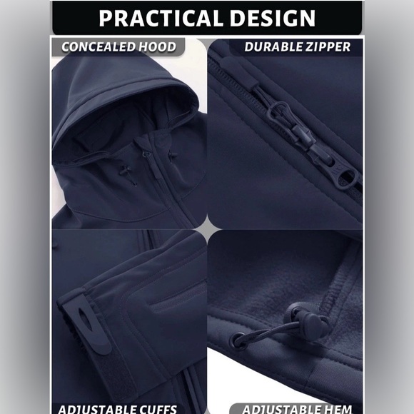 TACVASEN Men's waterproof hiking Skiing Jacket with Hood XL New coat - Picture 5 of 7